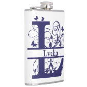 Extravagant geteilter Monogrammbuchstabe "L" indiv Flachmann (Rechts)