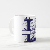 Extravagant geteilter Monogrammbuchstabe "L" indiv Kaffeetasse (Vorderseite Links)