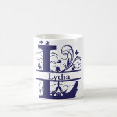 Extravagant geteilter Monogrammbuchstabe "L" indiv Kaffeetasse (Mittel)