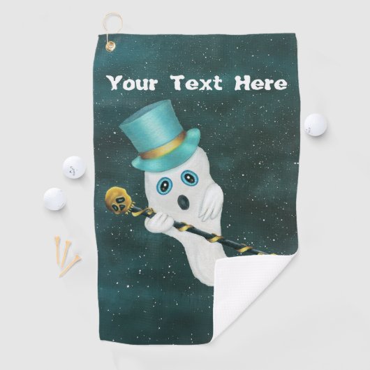 Extravagant Ghost Blue Top Hat Black Cane Gold Sku Golfhandtuch (Insitu)