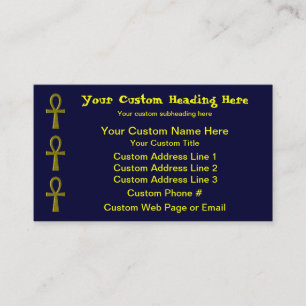 Extravagant Gold Ankh Business Card Visitenkarte