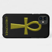 Extravagant Gold Ankh Case-Mate iPhone Hülle (Rückseite (Horizontal))