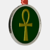 Extravagant Gold Ankh Premium Runde Ornament (Rechts)