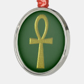 Extravagant Gold Ankh Premium Runde Ornament (Links)