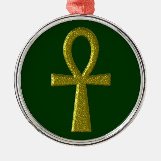 Extravagant Gold Ankh Premium Runde Ornament (Vorne)