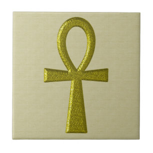 Extravagant Gold Ankh Tile Fliese