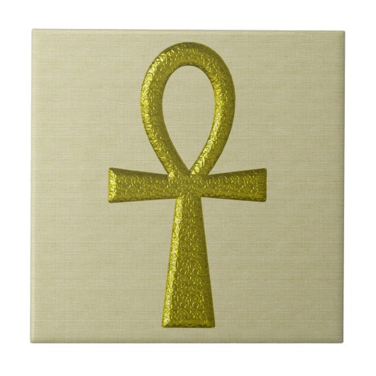 Extravagant Gold Ankh Tile Fliese (Vorderseite)