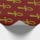Extravagant Gold Ankh Wrapping Paper Geschenkpapier (Ecke)