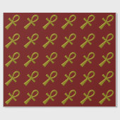 Extravagant Gold Ankh Wrapping Paper Geschenkpapier (Flach)