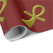 Extravagant Gold Ankh Wrapping Paper Geschenkpapier (Rolleneckpunkt)