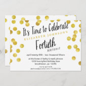 Extravagant Gold Confetti 40. Geburtstag Party Ein Einladung (Vorne/Hinten)