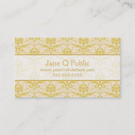Extravagant Gold Damask Visitenkarte (Vorderseite)