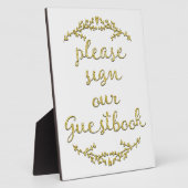 Extravagant Gold Glitzer Guestbook-Signatur Fotoplatte (Seite)