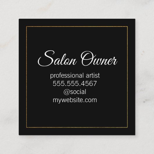 Extravagant Gold Glitzer Lux Quadratische Visitenkarte (Rückseite)