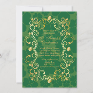 Extravagant Gold Kleeblatt St. Patrick's Party Ein Einladung