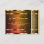 Extravagant Golden Snake Muster Dunkelroter Marmor Visitenkarte (Rückseite)