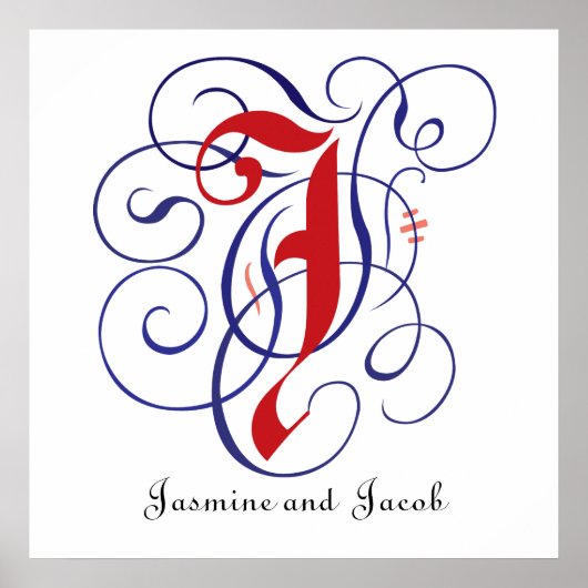 Extravagant Gothic Caps Letter J, 300dpi PNG Poster (Vorne)