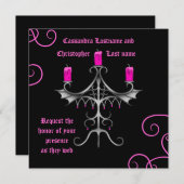 Extravagant gotisches Kronleuchter in heiß rosa au Einladung (Vorne/Hinten)