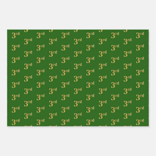 Extravagant Green, Grau, Lila, Imitate Gold 3. Eve Geschenkpapier Set (Vorderseite)