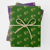 Extravagant Green, Grau, Lila, Imitate Gold 6. Ver Geschenkpapier Set (Beispiel)