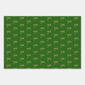 Extravagant Green, Grau, Lila, Imitate Gold 7. Ver Geschenkpapier Set (Vorderseite)