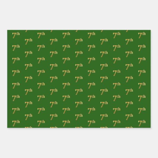 Extravagant Green, Grau, Lila, Imitate Gold 7. Ver Geschenkpapier Set (Vorderseite)