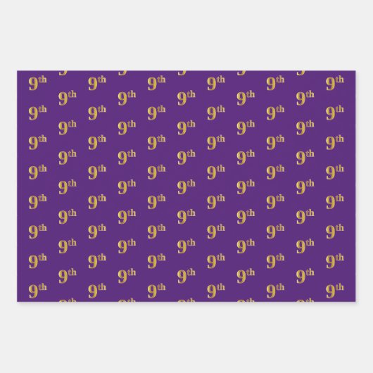 Extravagant Green, Grau, Lila, Imitate Gold 9. Ver Geschenkpapier Set (Vorderseite 3)