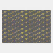 Extravagant Green, Gray, Lila, Imitate Gold 23. Ve Geschenkpapier Set (Vorderseite 2)