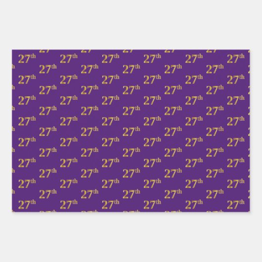 Extravagant Green, Gray, Lila, Imitate Gold 27. Ve Geschenkpapier Set (Vorderseite 3)