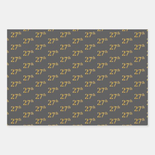 Extravagant Green, Gray, Lila, Imitate Gold 27. Ve Geschenkpapier Set (Vorderseite 2)