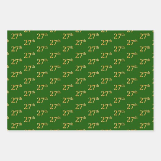 Extravagant Green, Gray, Lila, Imitate Gold 27. Ve Geschenkpapier Set (Vorderseite)