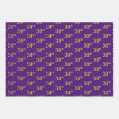 Extravagant Green, Gray, Lila, Imitate Gold 30. Ev Geschenkpapier Set (Vorderseite 3)