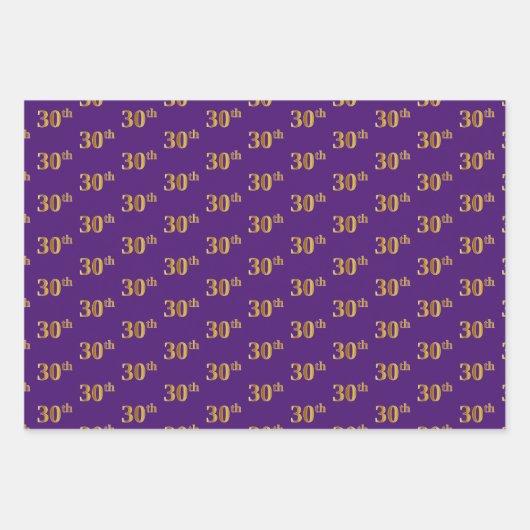 Extravagant Green, Gray, Lila, Imitate Gold 30. Ev Geschenkpapier Set (Vorderseite 3)