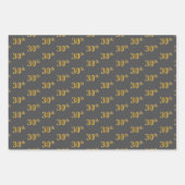 Extravagant Green, Gray, Lila, Imitate Gold 30. Ev Geschenkpapier Set (Vorderseite 2)