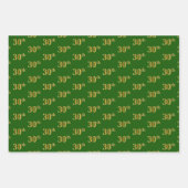 Extravagant Green, Gray, Lila, Imitate Gold 30. Ev Geschenkpapier Set (Vorderseite)