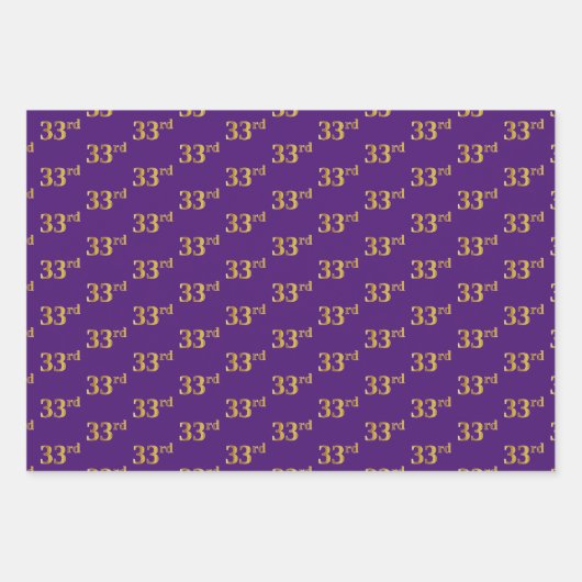 Extravagant Green, Gray, Lila, Imitate Gold 33. Ev Geschenkpapier Set (Vorderseite 3)