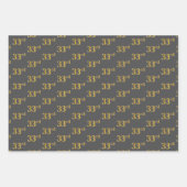 Extravagant Green, Gray, Lila, Imitate Gold 33. Ev Geschenkpapier Set (Vorderseite 2)