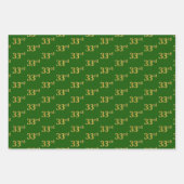 Extravagant Green, Gray, Lila, Imitate Gold 33. Ev Geschenkpapier Set (Vorderseite)