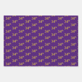 Extravagant Green, Gray, Lila, Imitate Gold 34. Ev Geschenkpapier Set (Vorderseite 3)