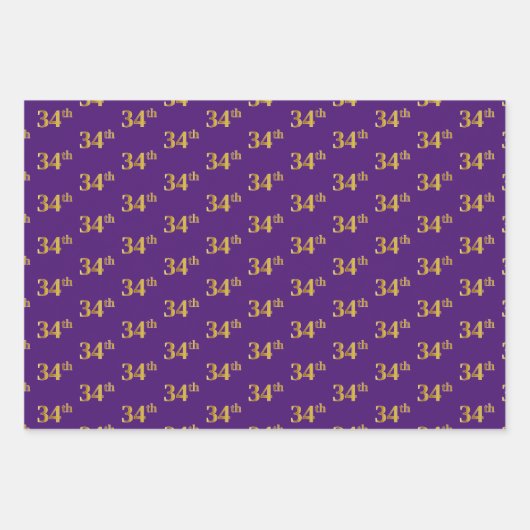 Extravagant Green, Gray, Lila, Imitate Gold 34. Ev Geschenkpapier Set (Vorderseite 3)