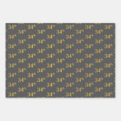 Extravagant Green, Gray, Lila, Imitate Gold 34. Ev Geschenkpapier Set (Vorderseite 2)