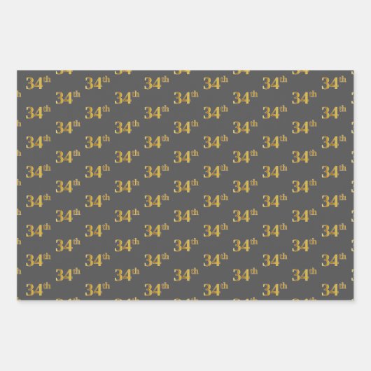 Extravagant Green, Gray, Lila, Imitate Gold 34. Ev Geschenkpapier Set (Vorderseite 2)