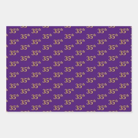 Extravagant Green, Gray, Lila, Imitate Gold 35. Ev Geschenkpapier Set (Vorderseite 3)