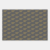 Extravagant Green, Gray, Lila, Imitate Gold 35. Ev Geschenkpapier Set (Vorderseite 2)