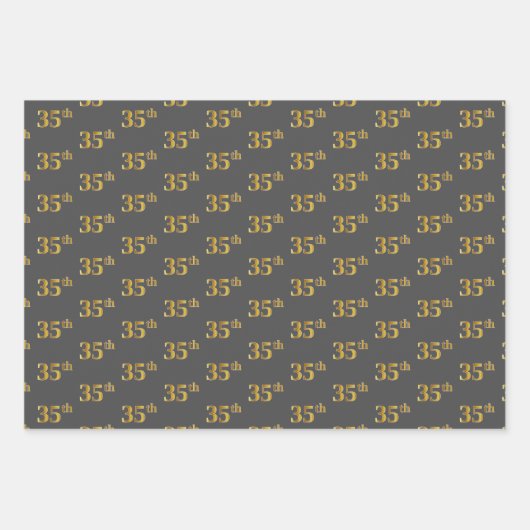 Extravagant Green, Gray, Lila, Imitate Gold 35. Ev Geschenkpapier Set (Vorderseite 2)