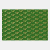 Extravagant Green, Gray, Lila, Imitate Gold 35. Ev Geschenkpapier Set (Vorderseite)