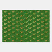 Extravagant Green, Gray, Lila, Imitate Gold 36. Ev Geschenkpapier Set (Vorderseite)