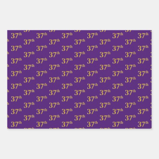 Extravagant Green, Gray, Lila, Imitate Gold 37. Ev Geschenkpapier Set (Vorderseite 3)