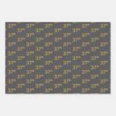 Extravagant Green, Gray, Lila, Imitate Gold 37. Ev Geschenkpapier Set (Vorderseite 2)