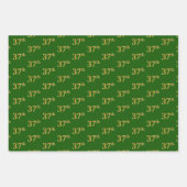 Extravagant Green, Gray, Lila, Imitate Gold 37. Ev Geschenkpapier Set (Vorderseite)